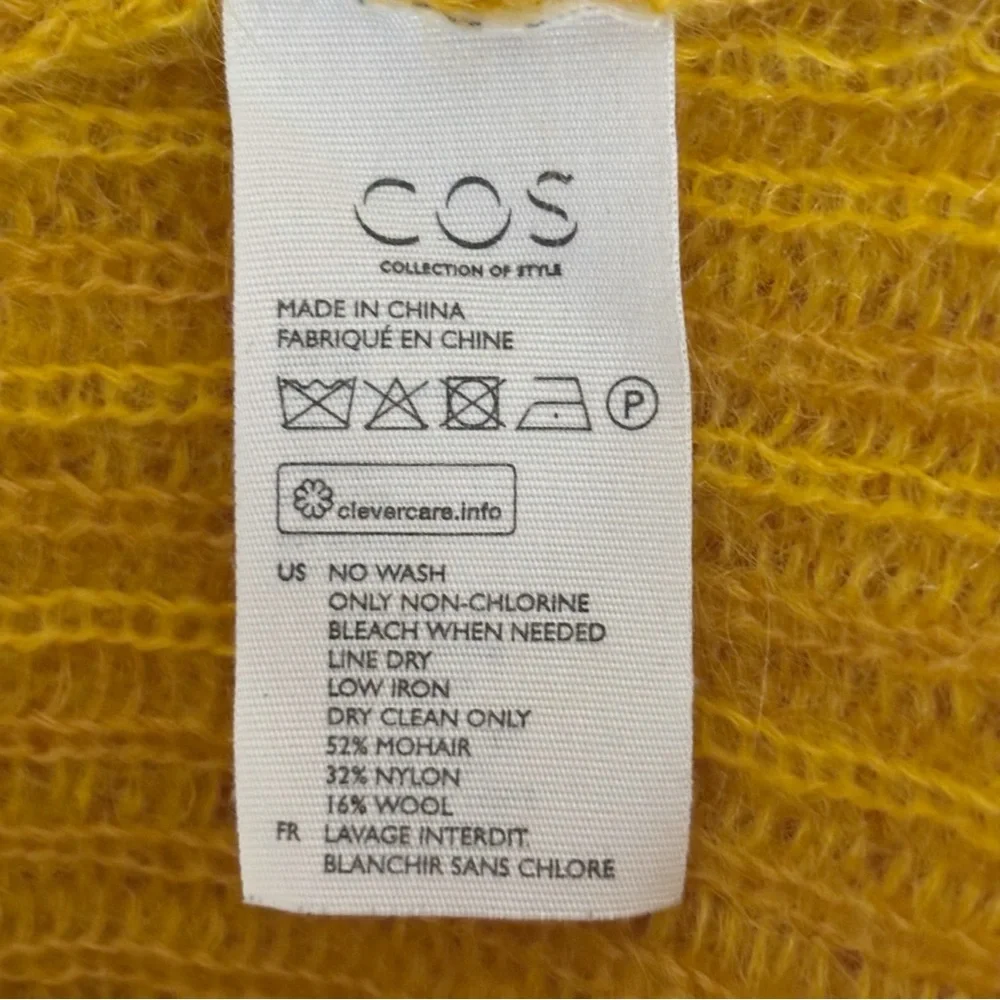 COS Yellow Ombre Mohair Crewneck Sweater Jumper Large - Picture 8 of 8